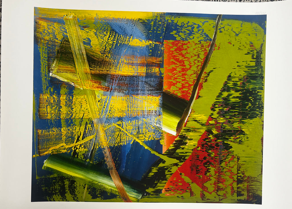 Detail of abstract surface in Gerhard Richter Abstraktes Bild 1984 print
