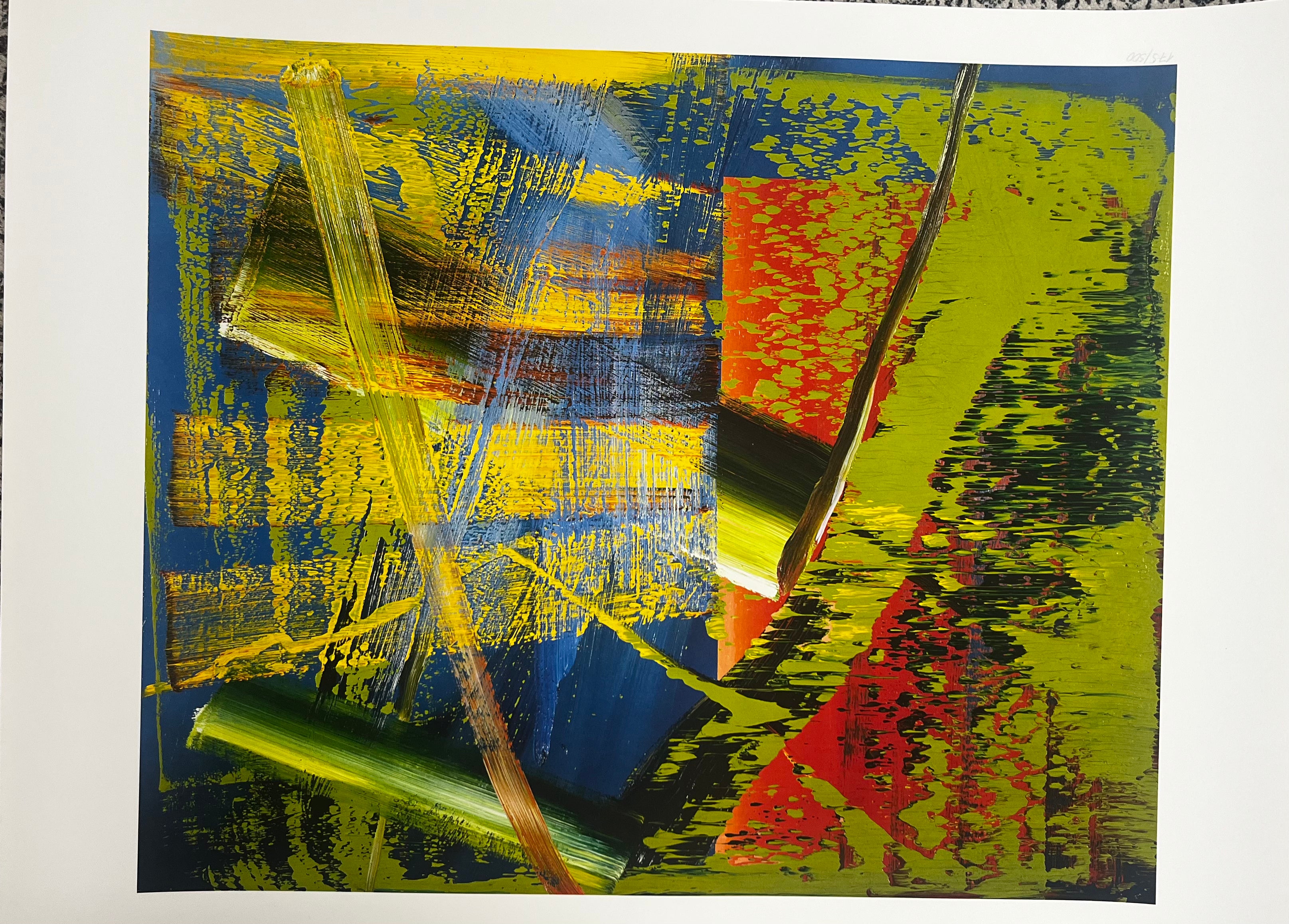 Detail of abstract surface in Gerhard Richter Abstraktes Bild 1984 print

