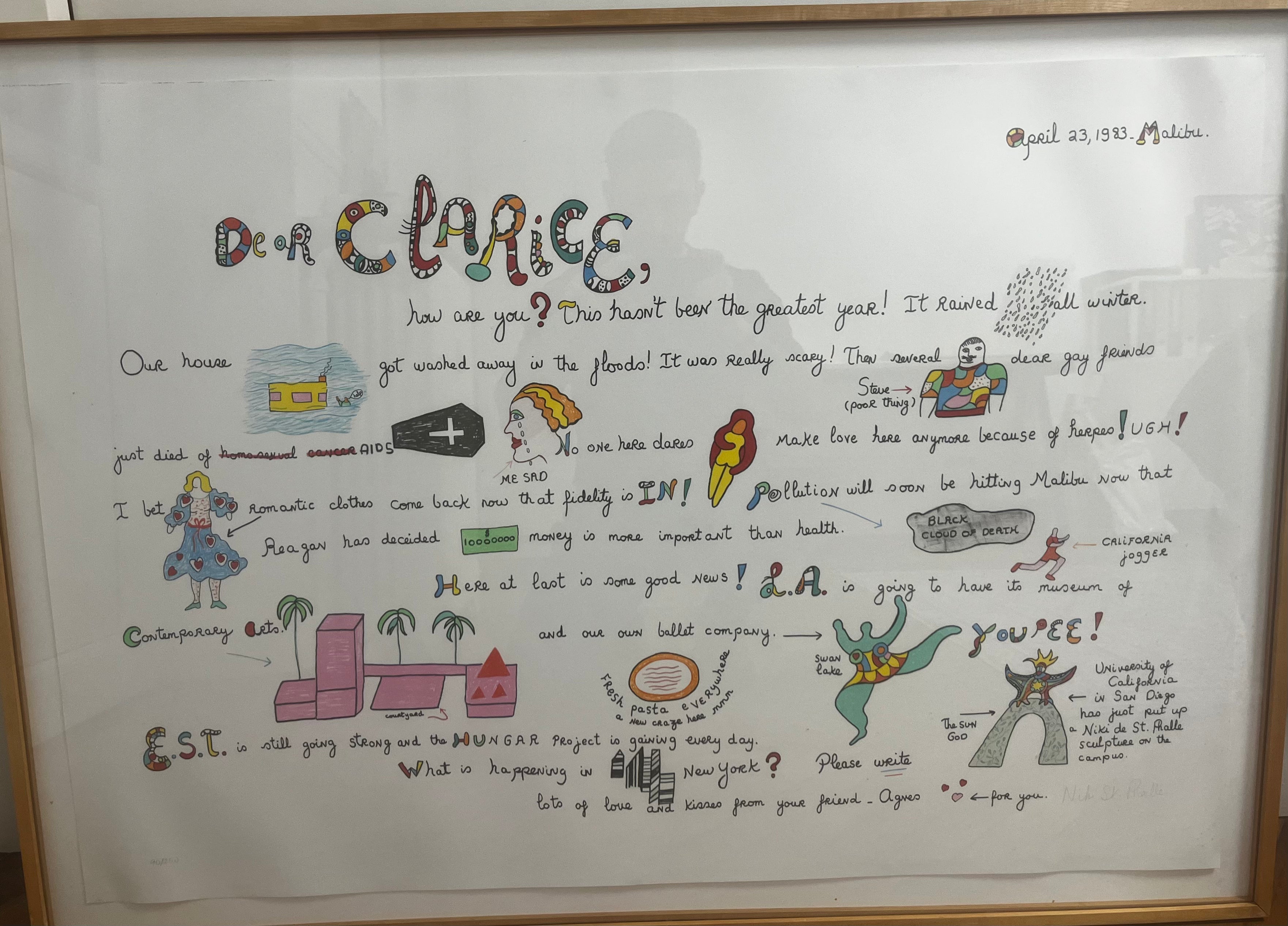 Niki de Saint Phalle - Dear Clarice from Eight by Eight to Celebrate the Temporary Contemporary (1983)