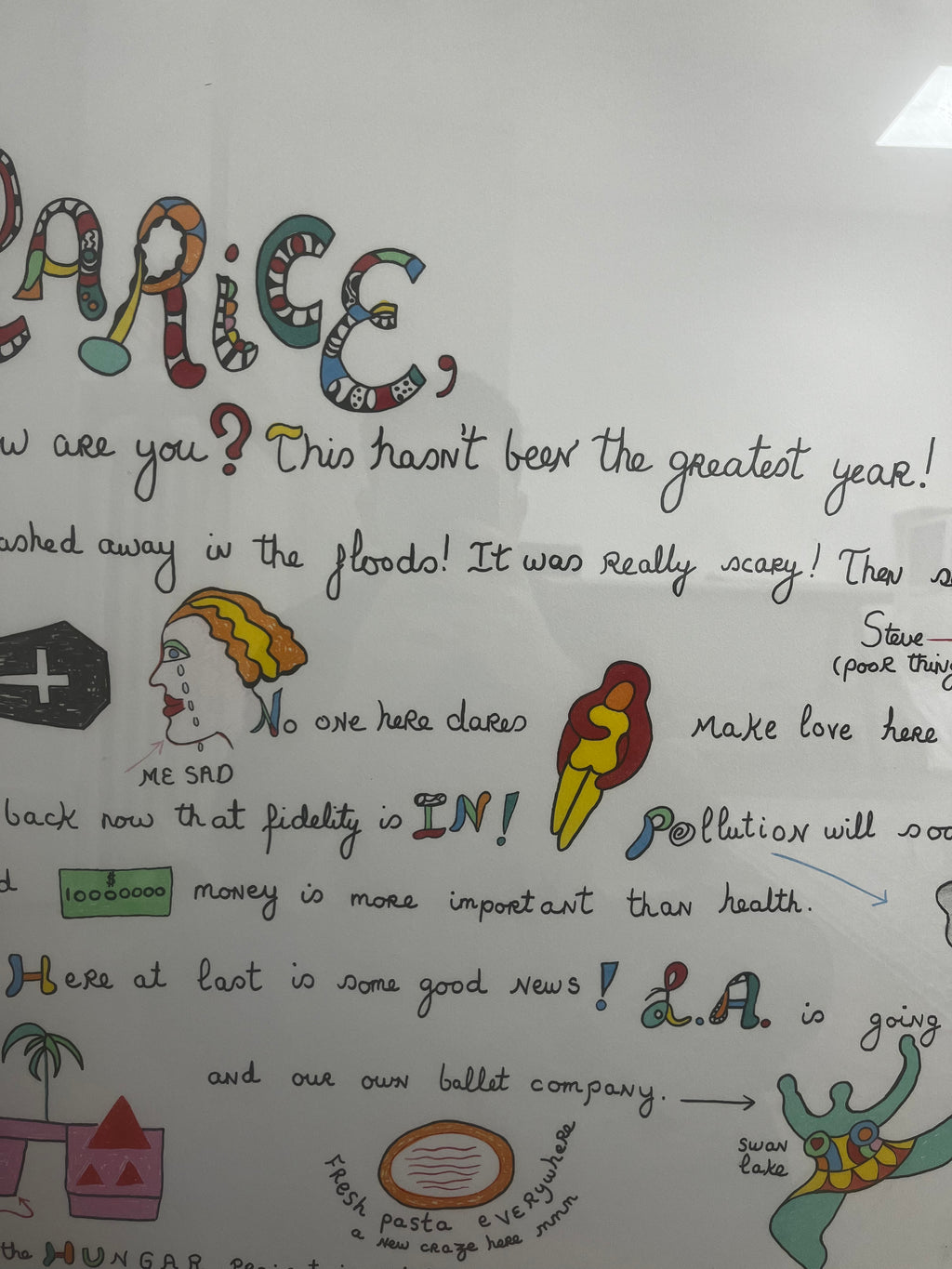 Niki de Saint Phalle - Dear Clarice from Eight by Eight to Celebrate the Temporary Contemporary (1983)