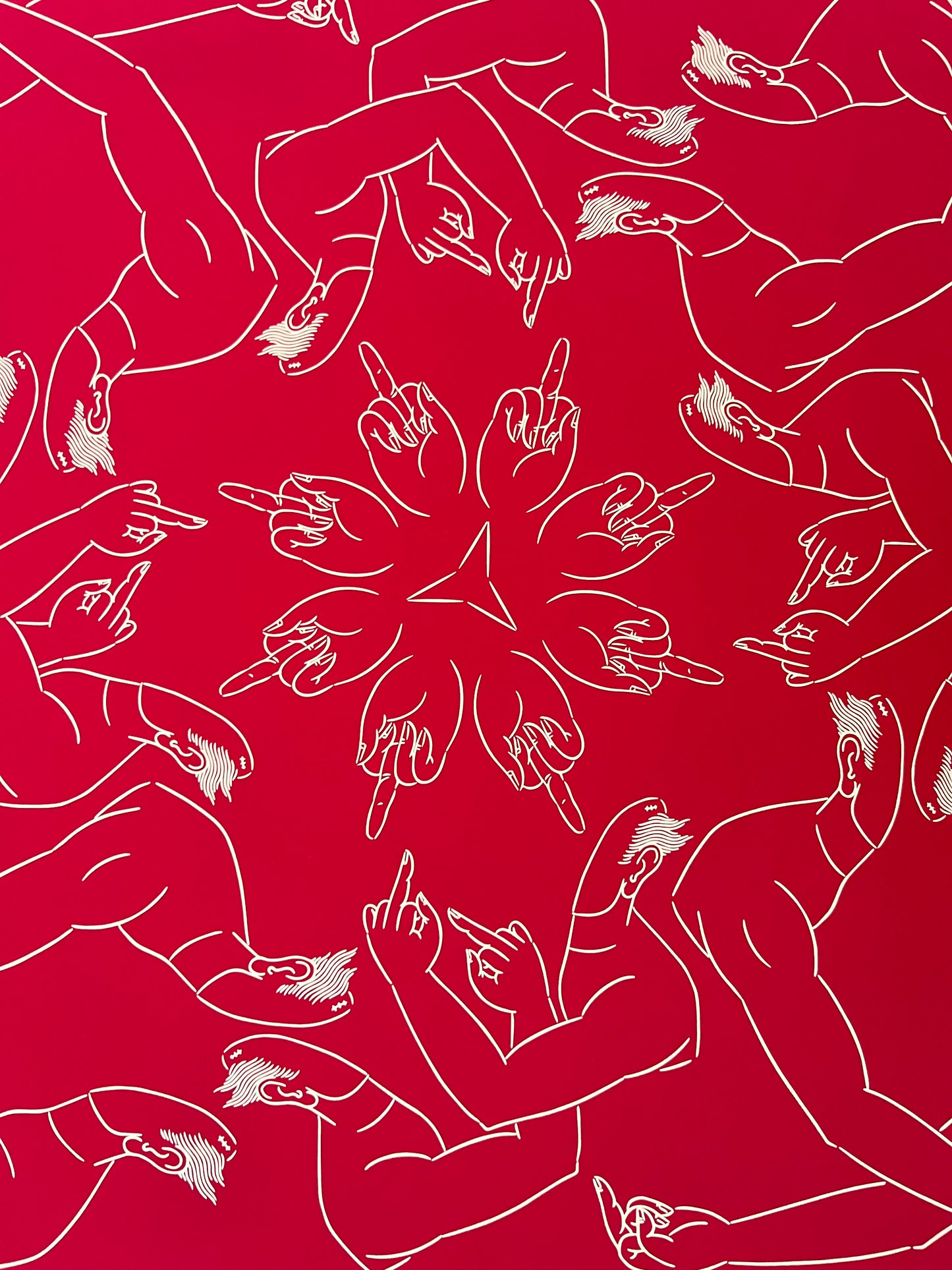 Ai Weiwei, Dito medio in litografia rossa