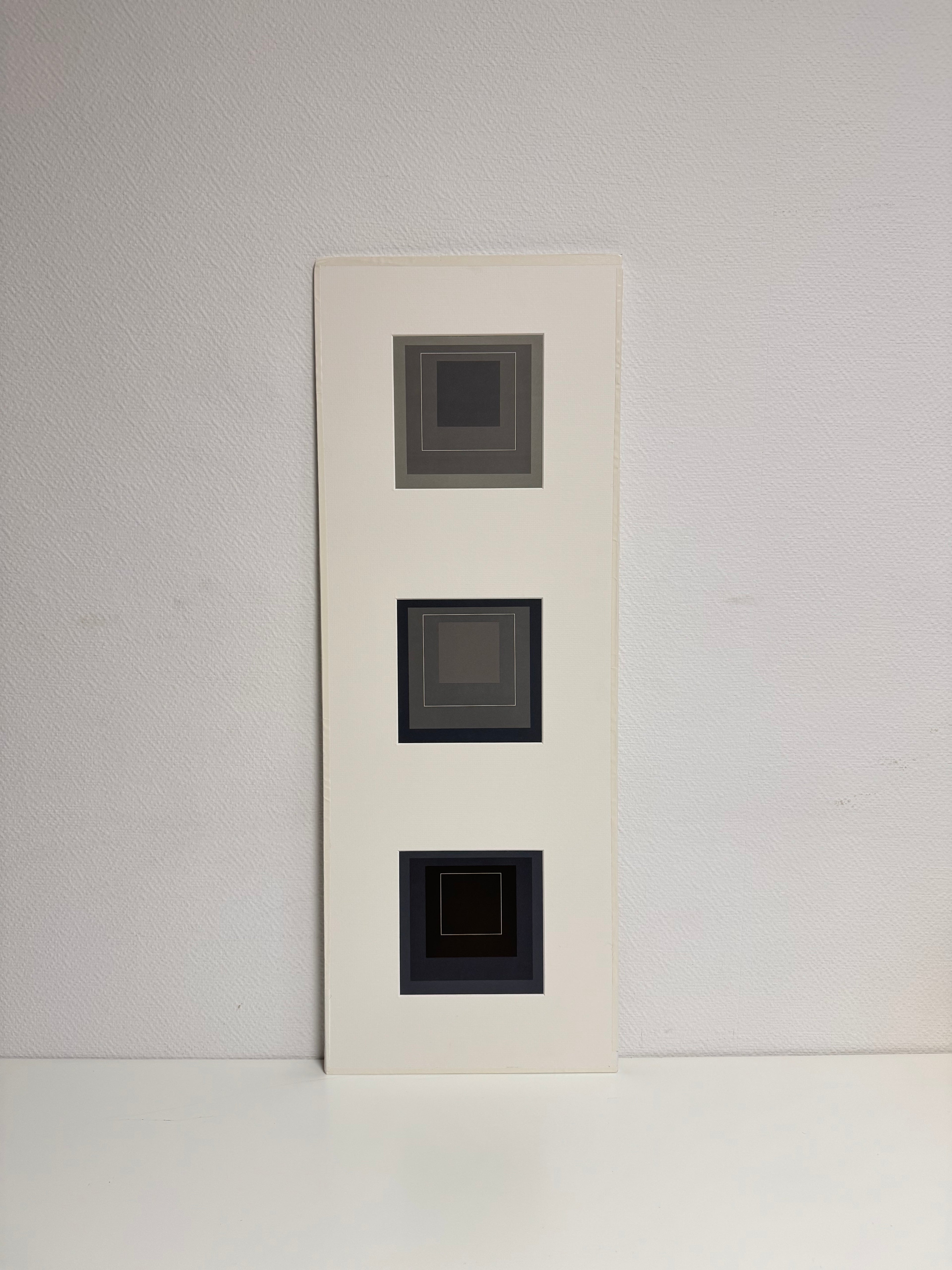 Josef Albers - Triptyque de carrés à lignes blanches