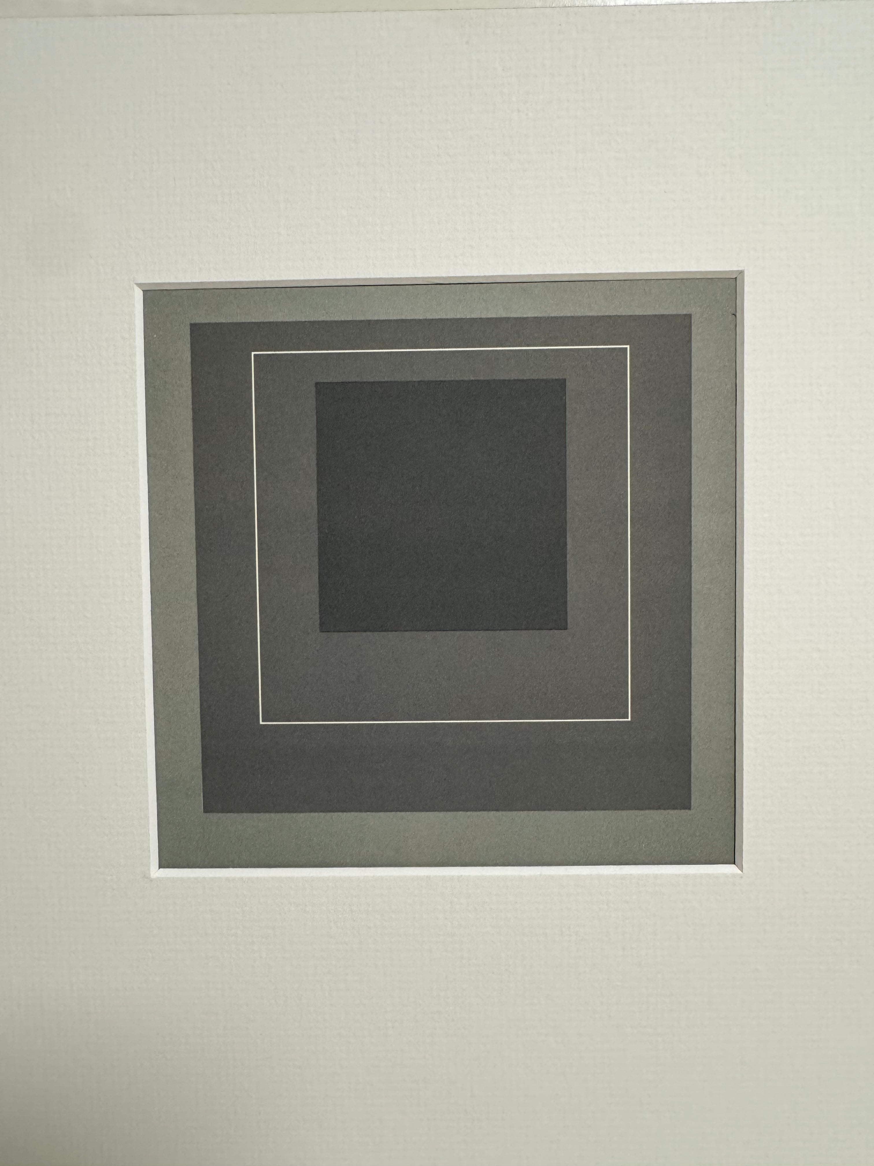 Josef Albers - Triptyque de carrés à lignes blanches