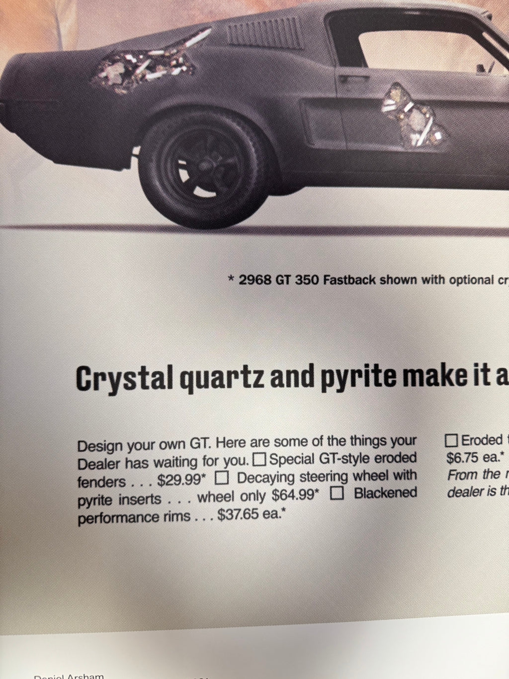 Daniel Arsham - Affiche publicitaire fictive - Mustang 350 GT | Édition limitée