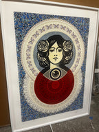 Shepard Fairey & Damien Hirst – Mandala Papillon Troisième Œil (Bleu) Petite