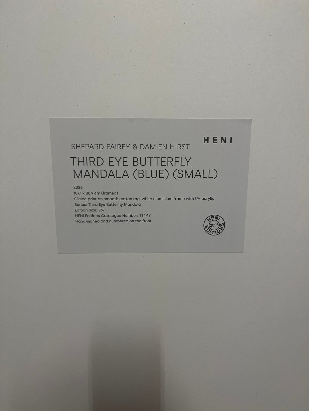 Shepard Fairey & Damien Hirst – Mandala Papillon Troisième Œil (Bleu) Petite