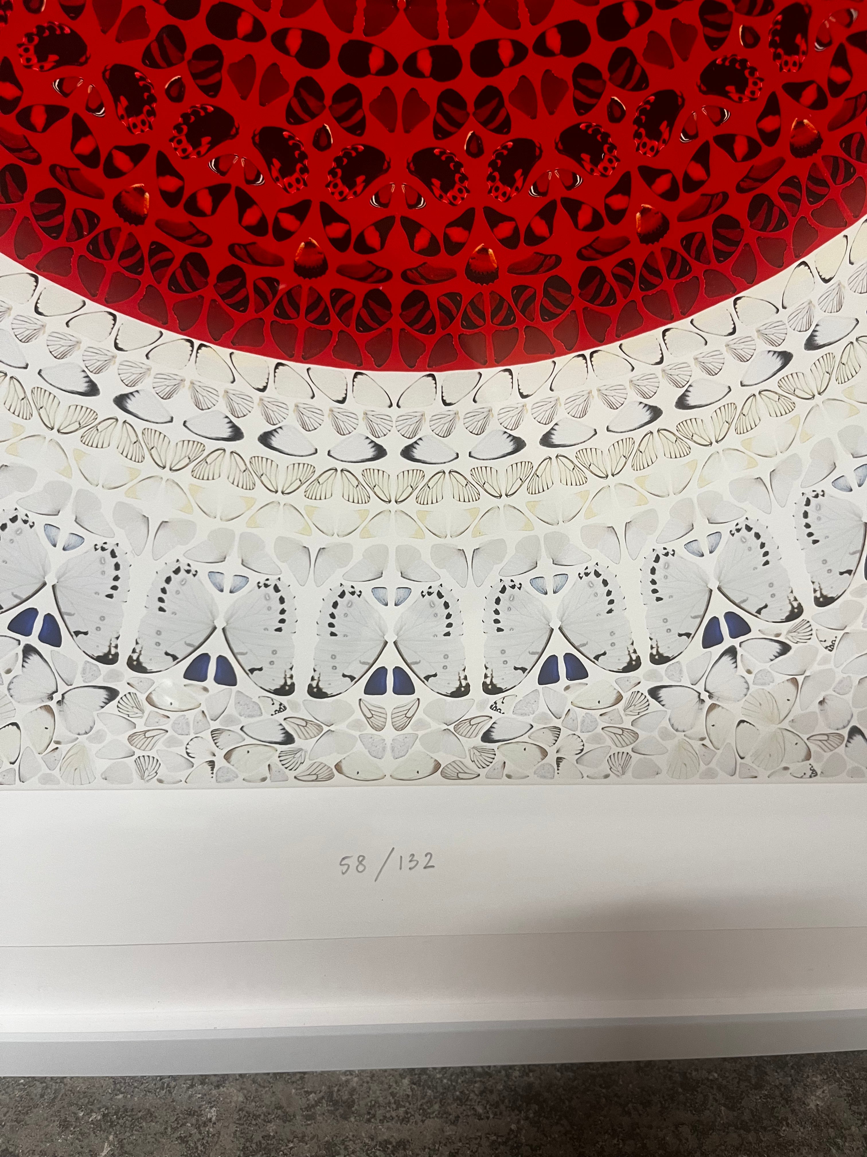 Shepard Fairey & Damien Hirst – Papillon Mandala Troisième Œil (Crème) Petit