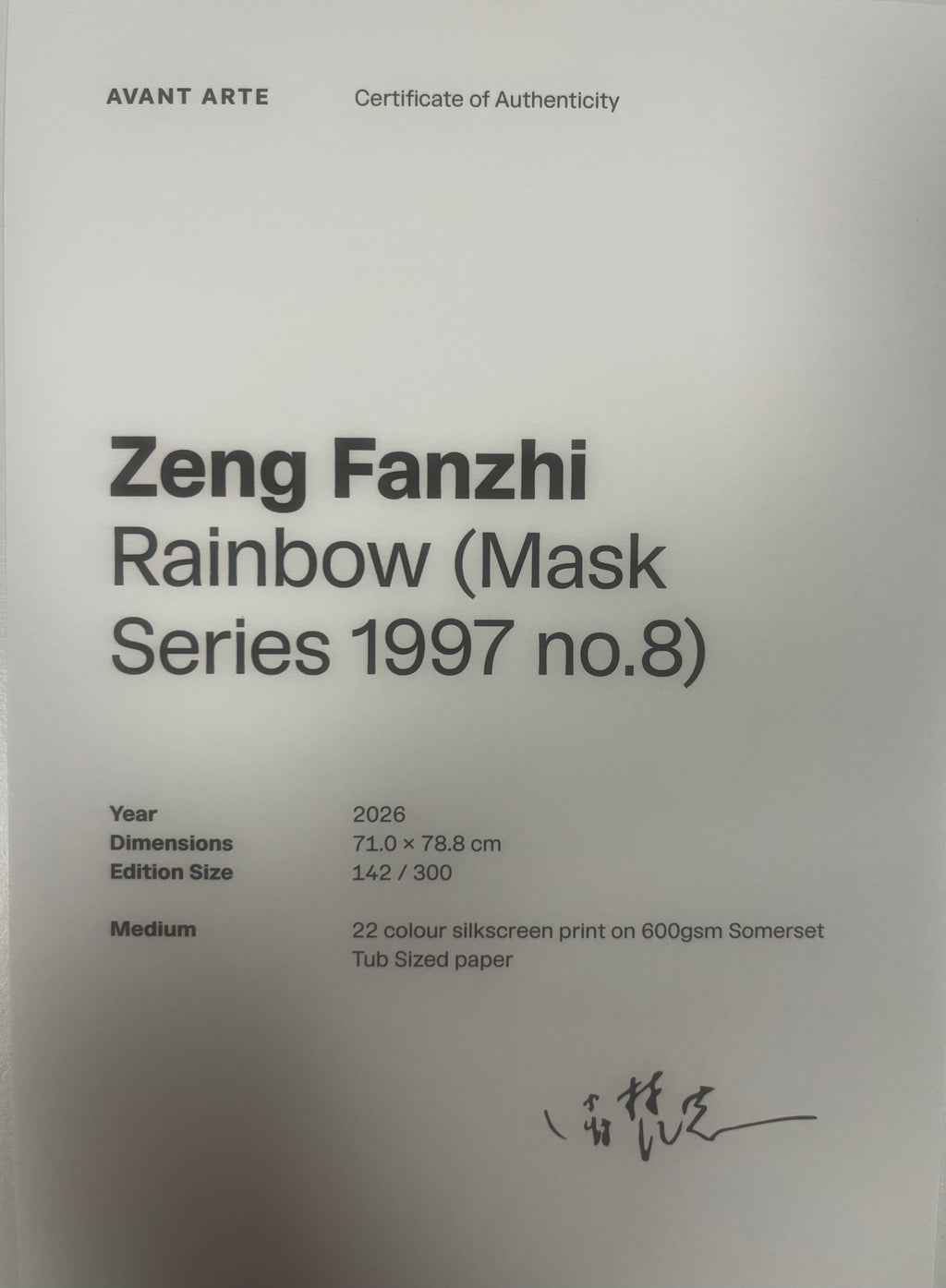 Zeng Fanzhi - Rainbow (Mask Series 1997 no.8)