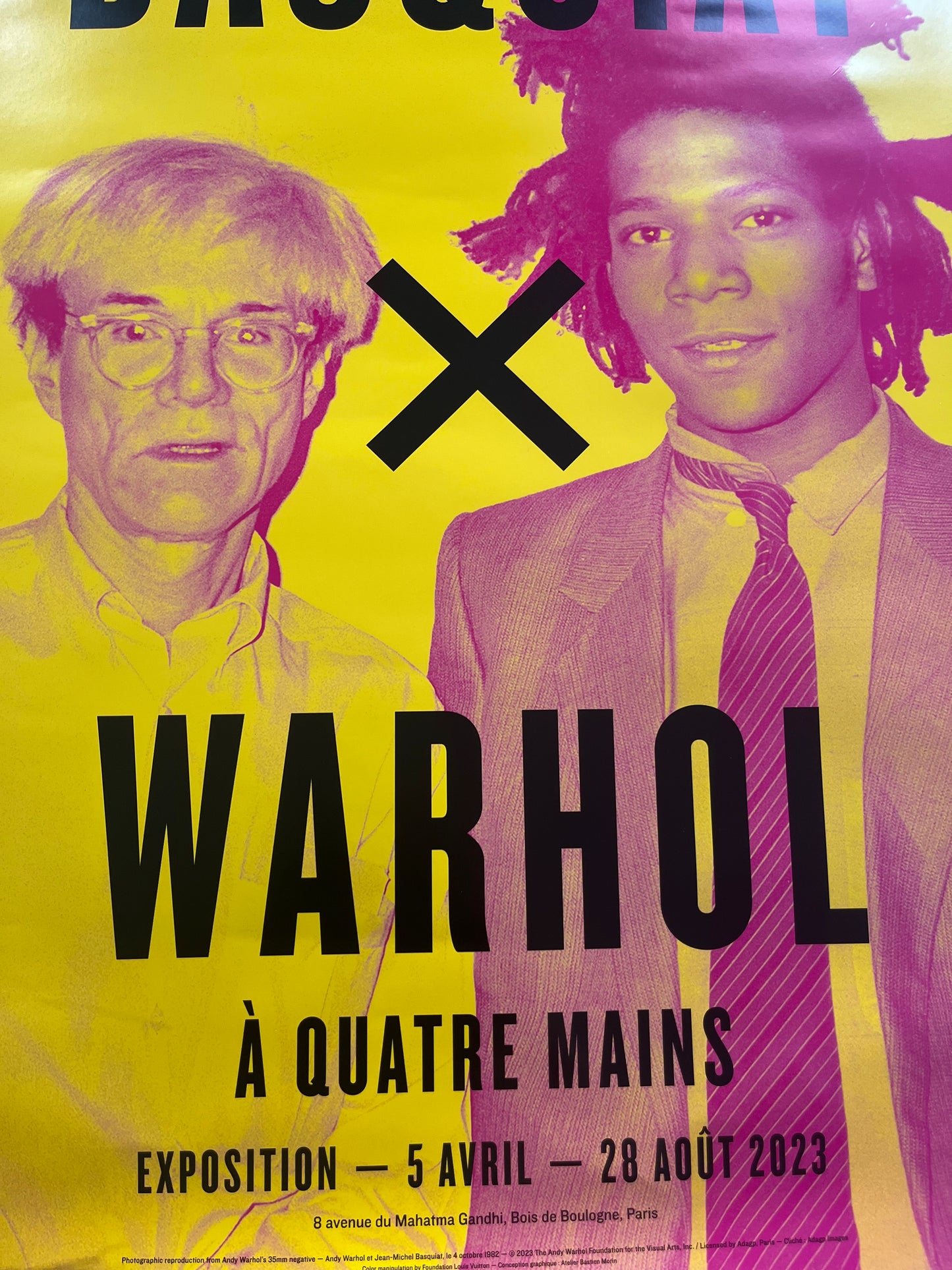 Affiche Originale D'exposition Basquiat X Warhol Paris 