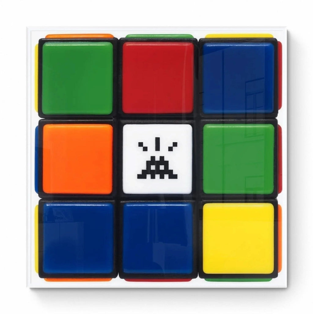 INVADER-  Invaded Cube - Giclée mounted in diasec on aluminum composite panel 
