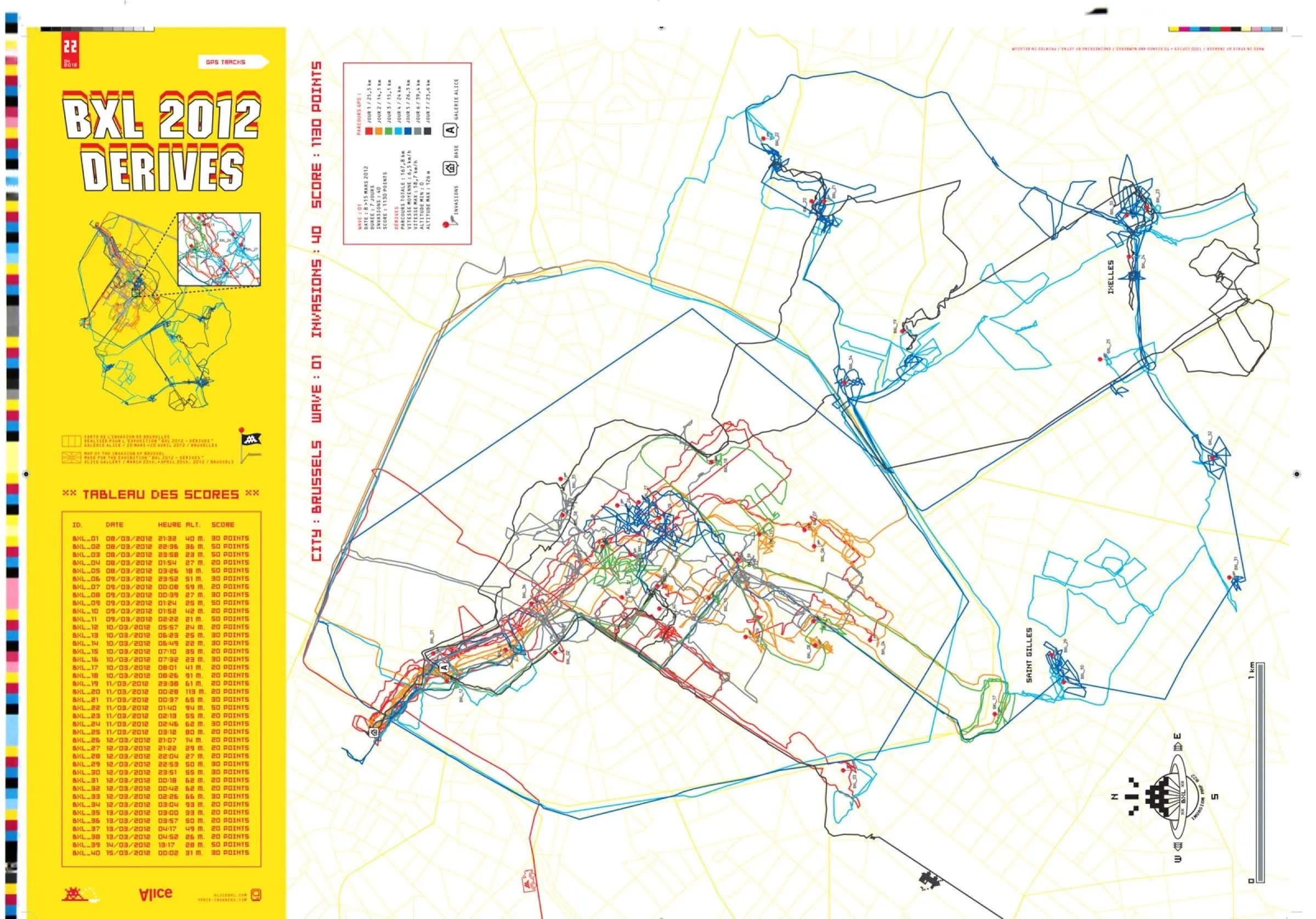 INVADER, Invasion Map - BXL (2012) L.Y.N.A.R.T Store