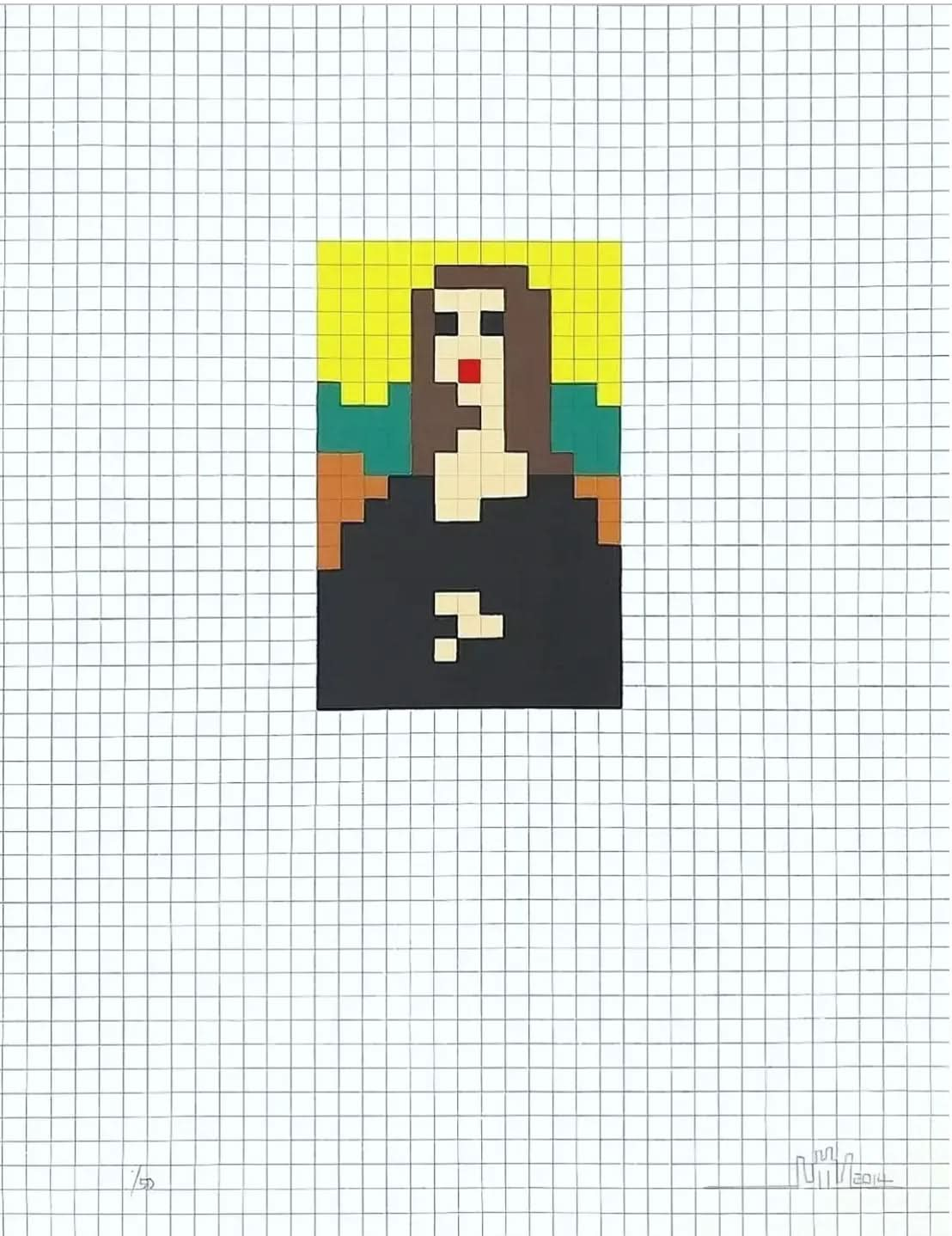 Invader, Low Res Mona Lisa (2014) LYNART STORE