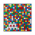 Invader, Rubik Albino (2006) - Color screenprint on vellum paper, with full margins