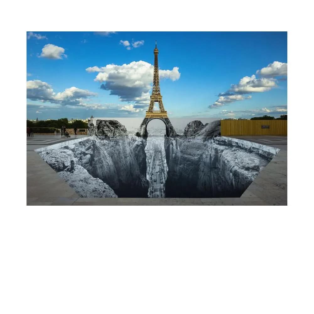JR - Trompe l'oeil, Les Falaises du Trocadéro, 19 mai 2021, 19h57, Paris, France, 2021 - Giclée print laminated with G-gloss, mounted on 3 mm Dibond