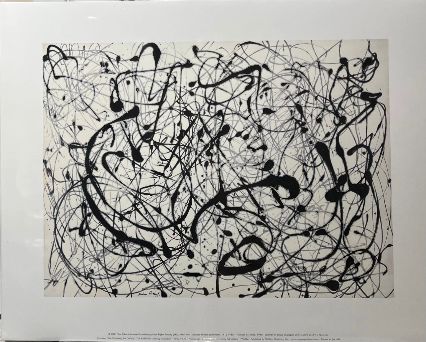 Jackson Pollock, Number 14, Grey, 1948, Offset Lithograph LYNART STORE