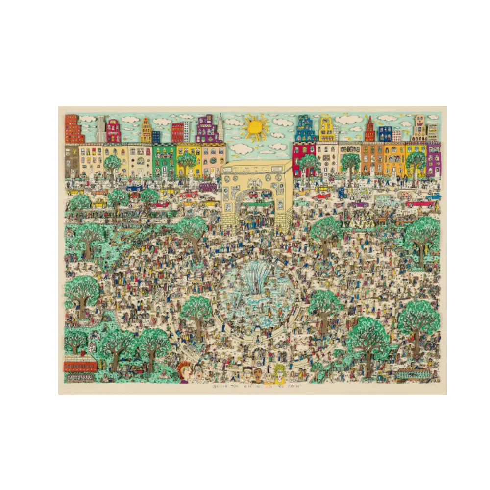 James Rizzi, Washington ain't no Square Park, 1989 - 3D colour silkscreen on thin card