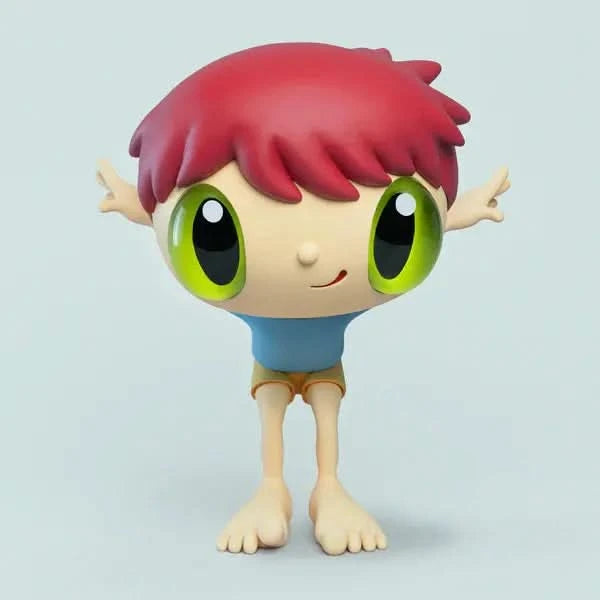 Javier Calleja - No Wings to Fly - Mixed media sculpture in vinyl and crystal glass