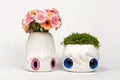 Javier Calleja, Set of 2 Pot PopTop - Planter-Blue Eyes & Vase - Pink Eyes (2021) L.Y.N.A.R.T Store