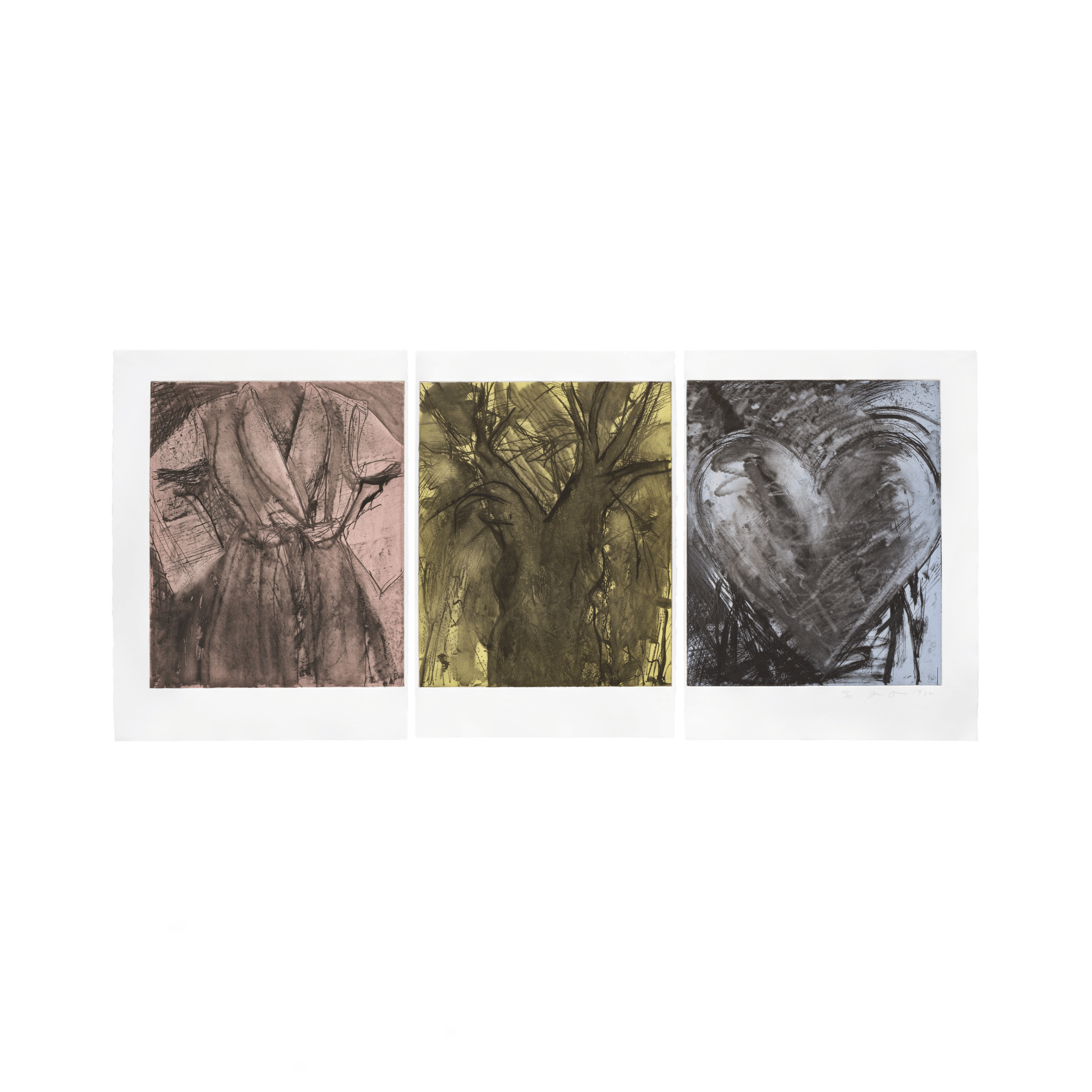 Jim Dine, Desire in Primary Colors - triptych in colors