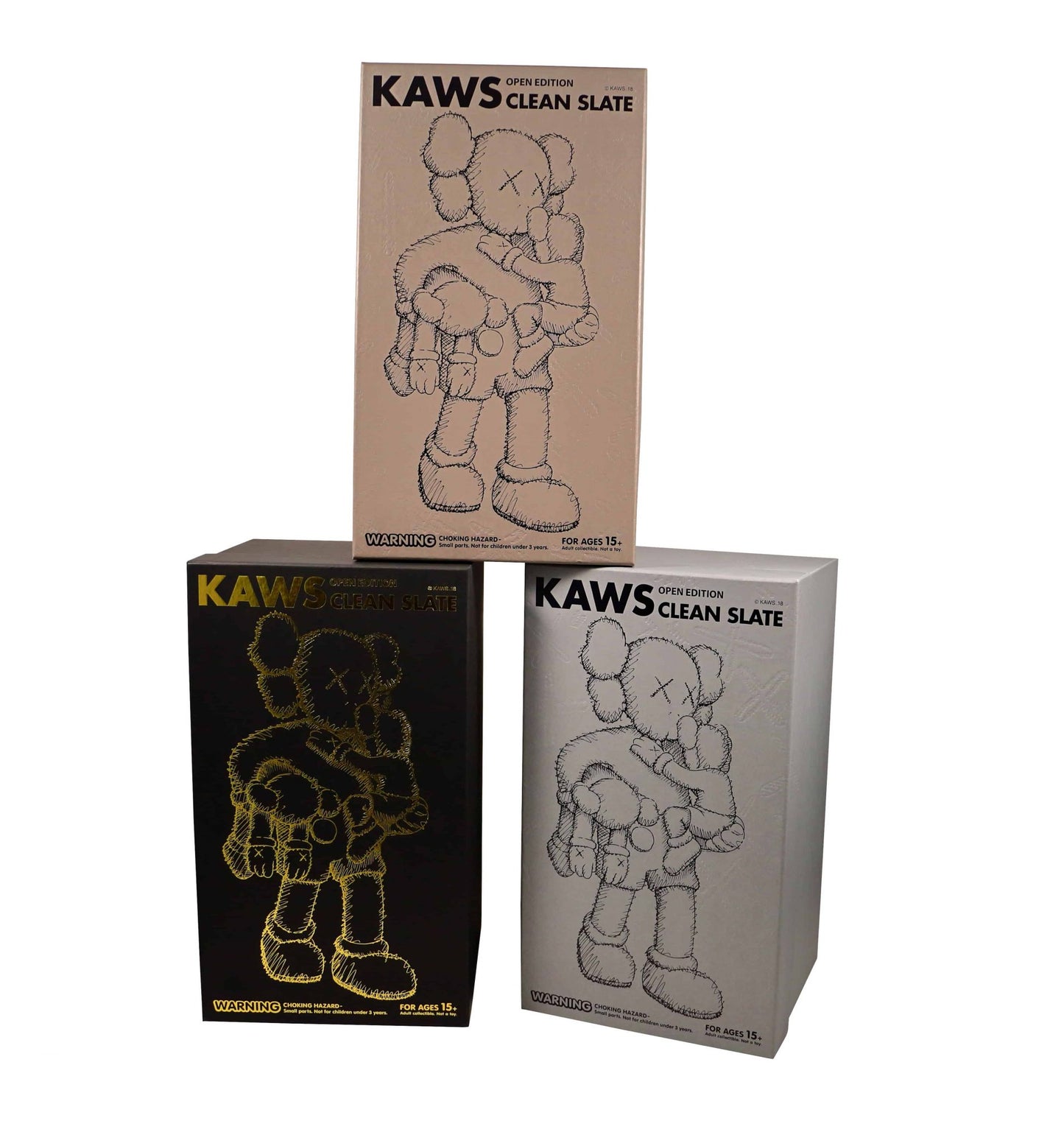 KAWS, Clean Slate Vinyl Figure Grey/black/brown, 2018