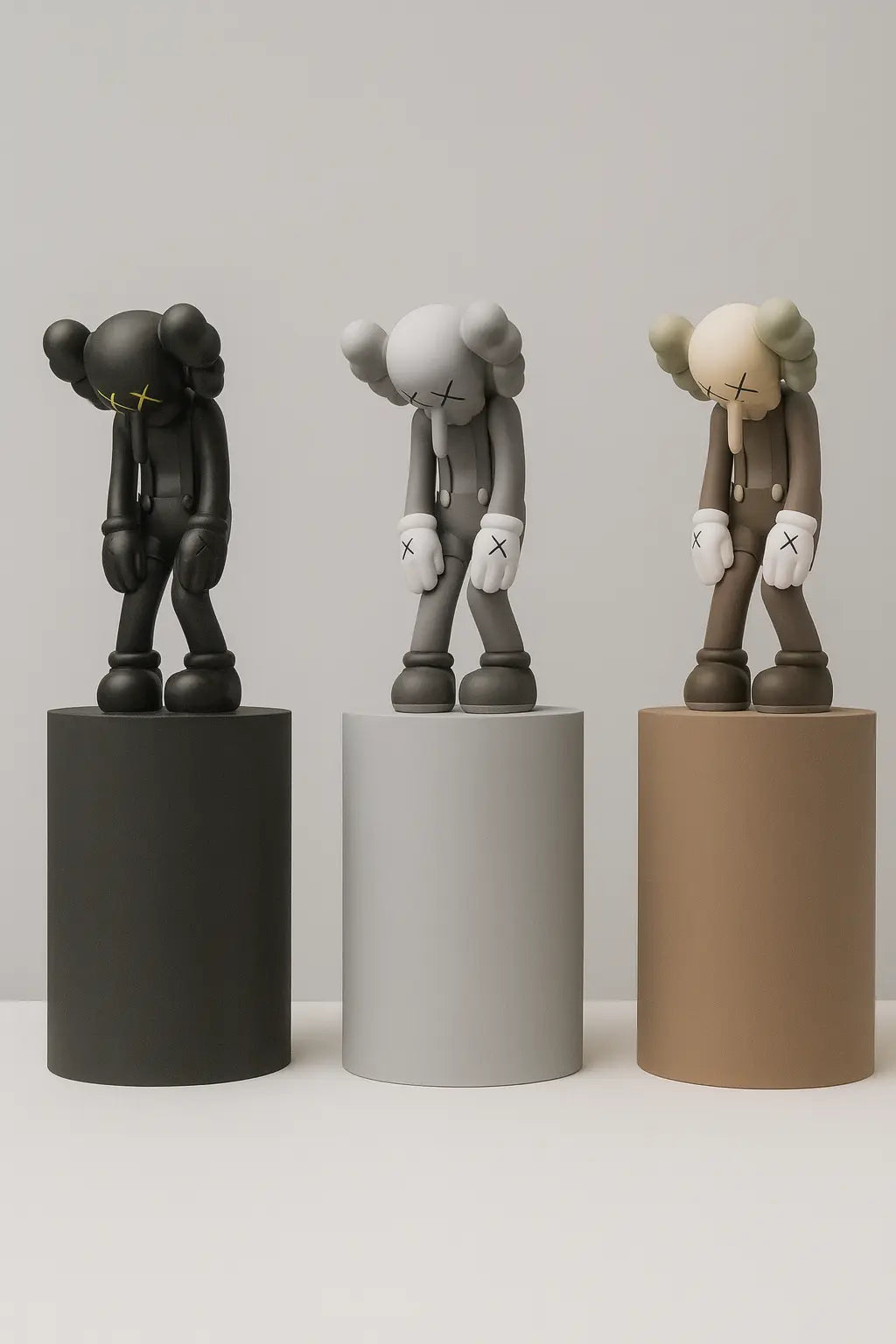 KAWS, Small Lie Companion Vinyl Figure Grey, Black, Brown (2017) LYNART STORE