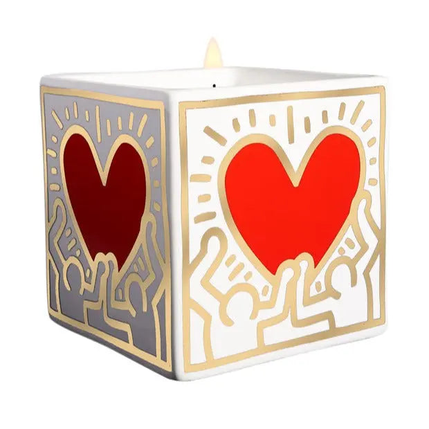 Keith Haring - RED HEART WITH GOLD, 2022 - COLLECTOR LYNART STORE