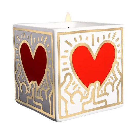 Keith Haring - RED HEART WITH GOLD, 2022 - COLLECTOR LYNART STORE