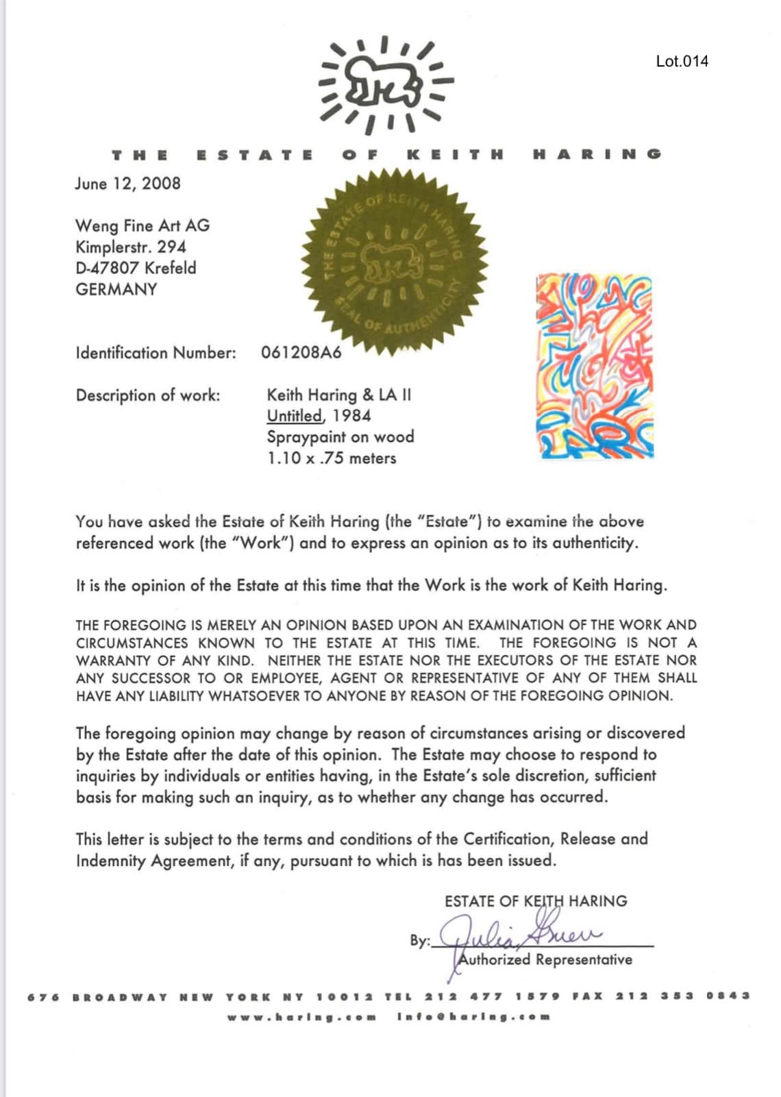 Keith Haring  - Untitled, 1984 LYNART STORE