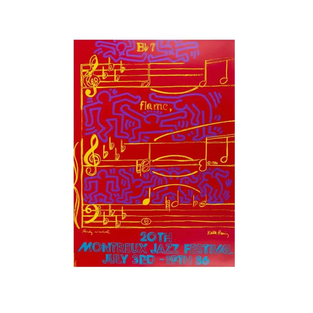 Keith Haring & Andy Warhol, 20th Montreux Jazz Festival (Marechal 47),(1986) - Color screenprint