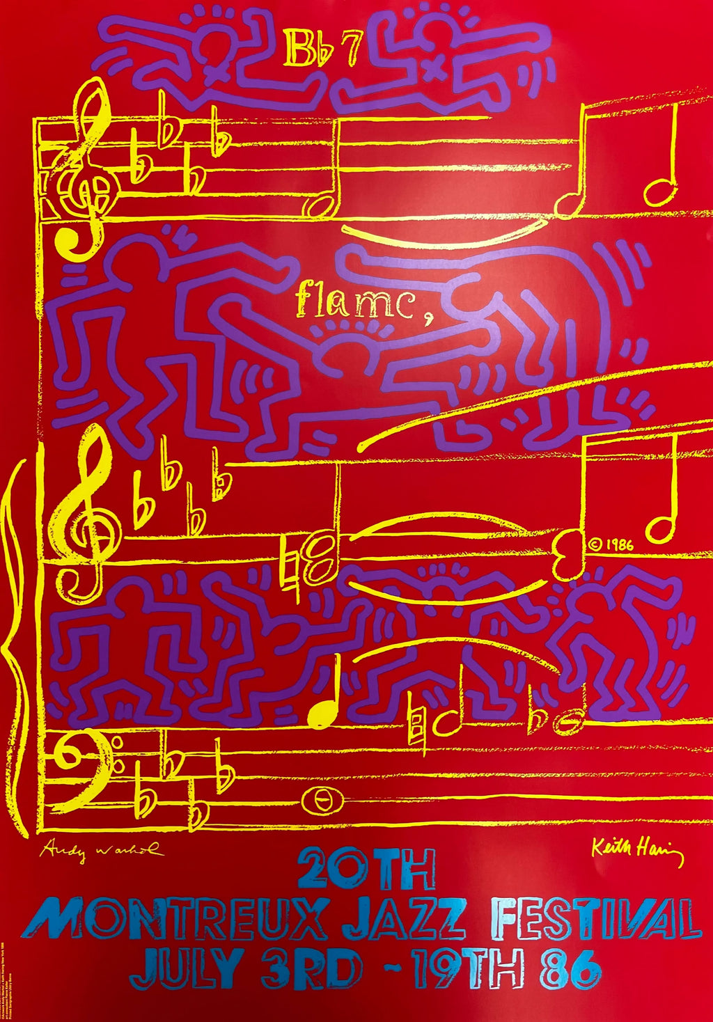 Keith Haring & Andy Warhol, 20th Montreux Jazz Festival (Marechal 47),(1986) LYNART STORE