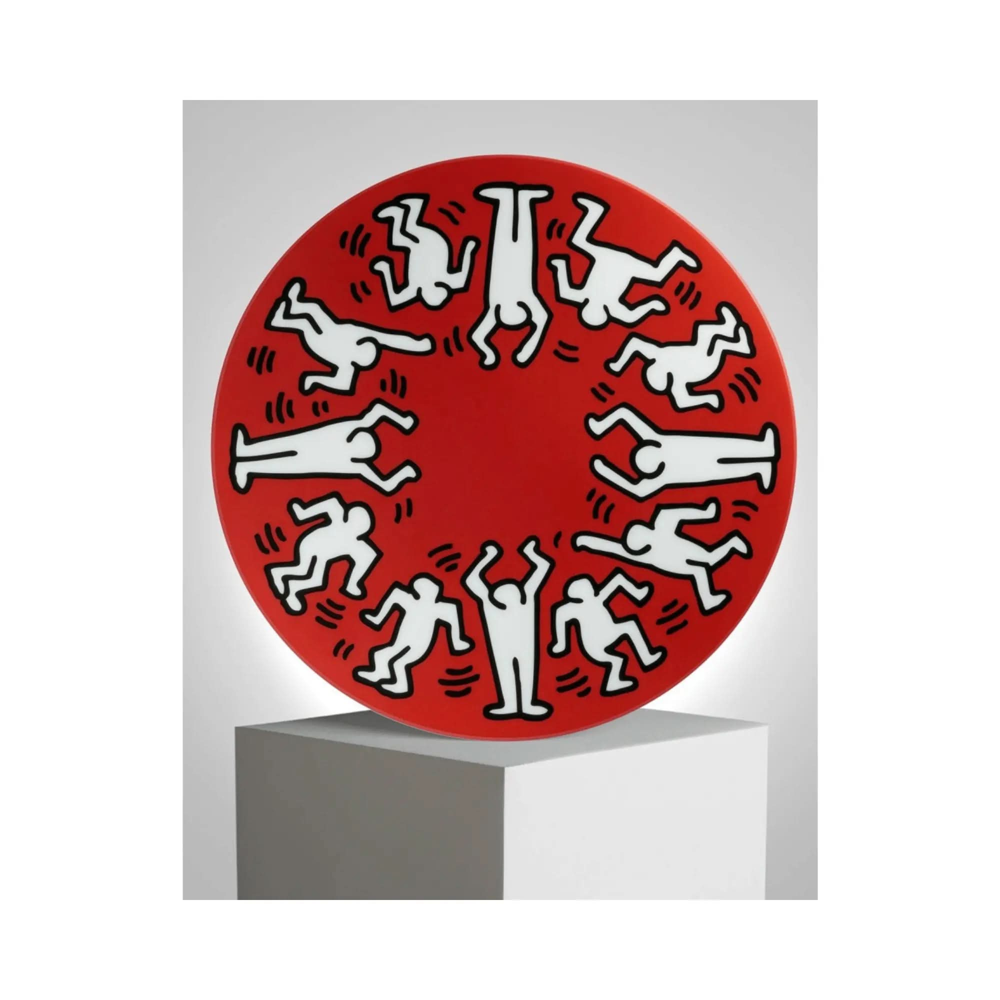 Keith Haring, Assiette en porcelaine "White on Red" LYNART STORE