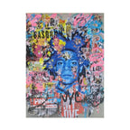 Lasveguix, NYC My Love - Mixed media collage on torn posters, spray paint and acrylic