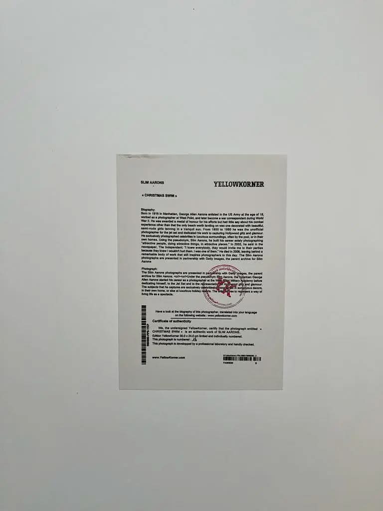 Lot de 3 photographies originales de Slim Aarons, Edition épuisée LYNART STORE