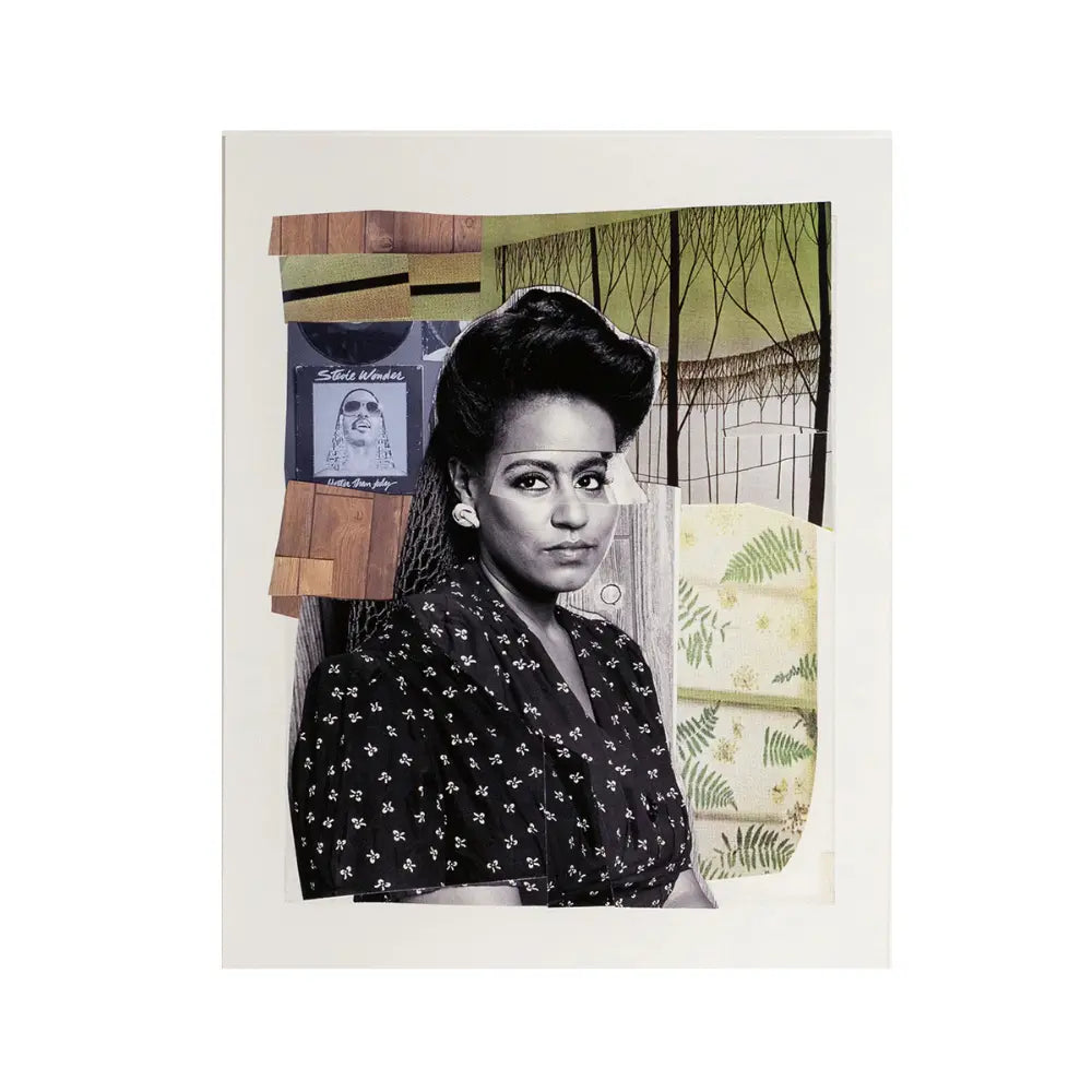 Mickalene Thomas, Clarivel with Black Blouse and White Ribbon, 2016 - Giclée print