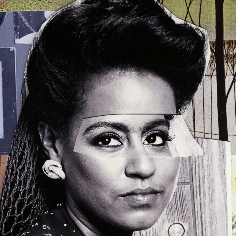 Mickalene Thomas, Clarivel with Black Blouse and White Ribbon, 2016 LYNART STORE
