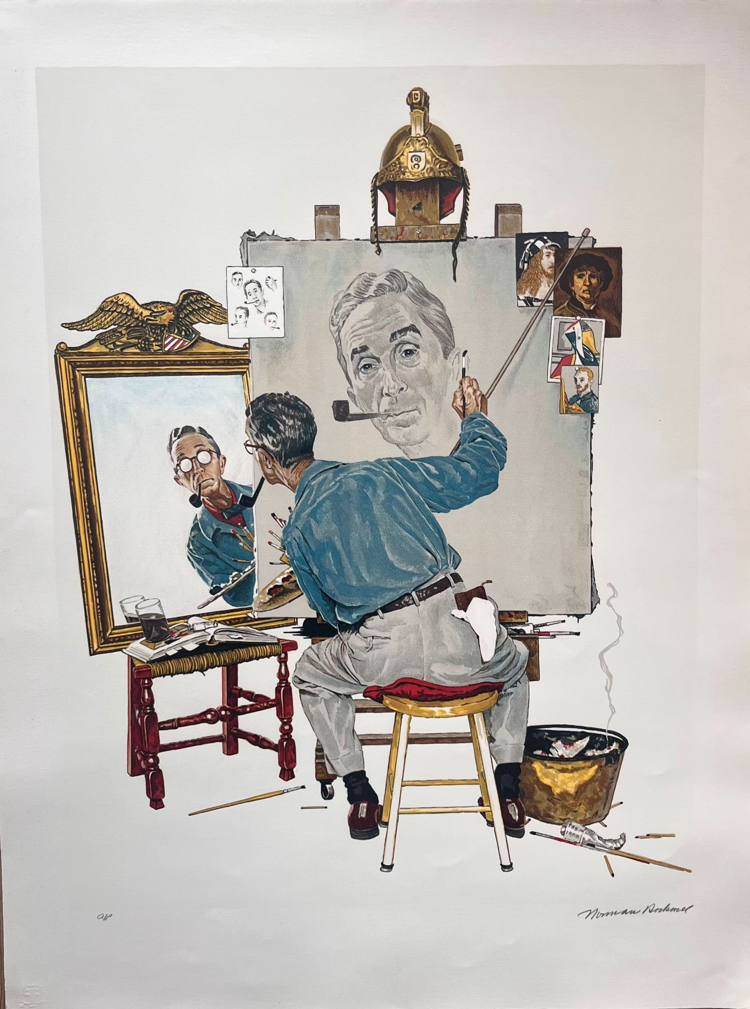 Norman Rockwell – Study for Triple Self Portrait 1960 – LYNART STORE Norman Rockwell – Study for Triple Self Portrait 1960 – LYNART STORE