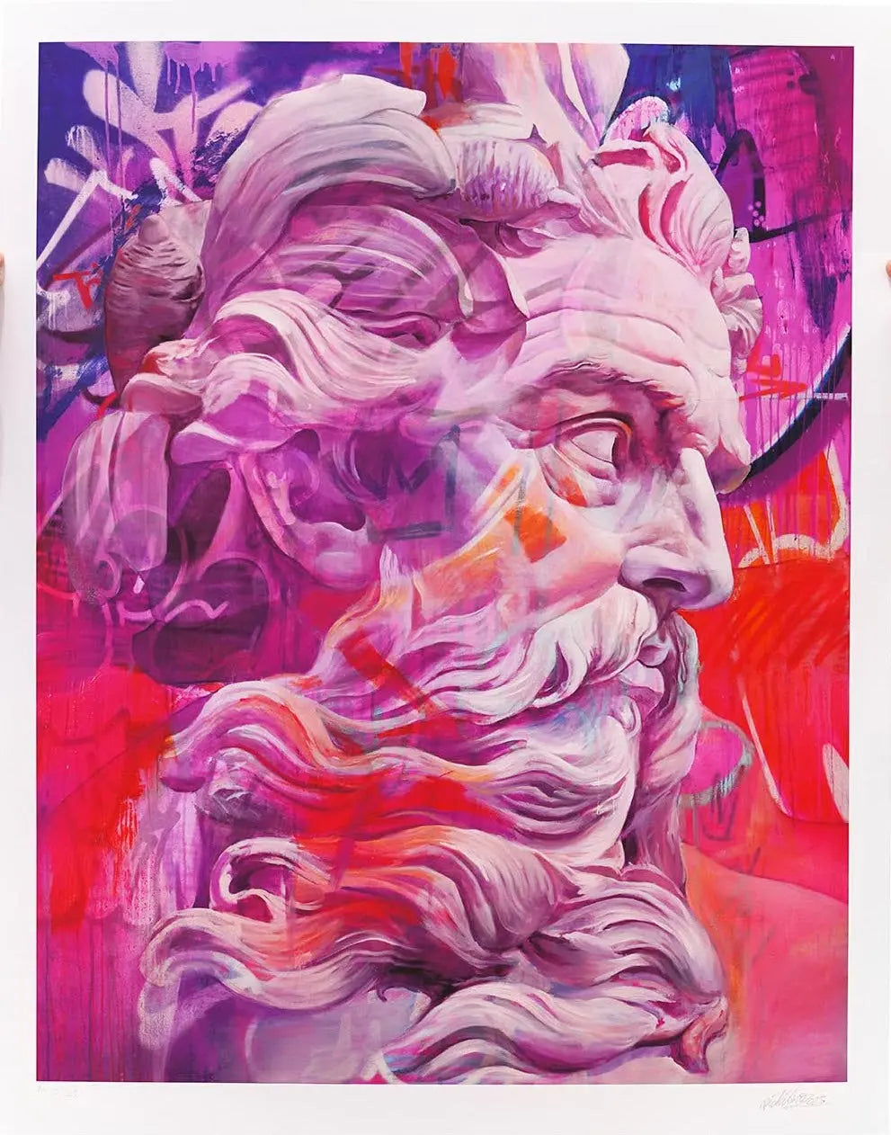 Orphic Hymn to Poseidon – Magenta, Lithographie LYNART STORE