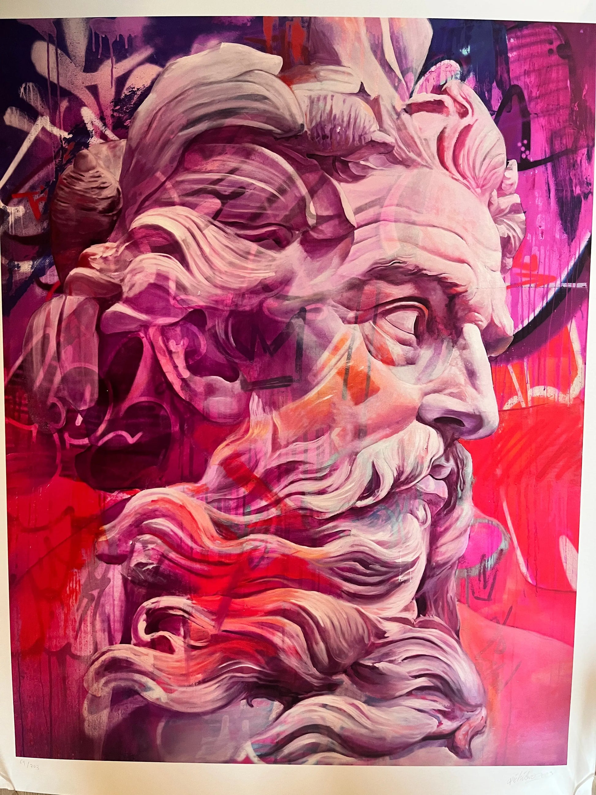 Orphic Hymn to Poseidon – Magenta, Lithographie LYNART STORE