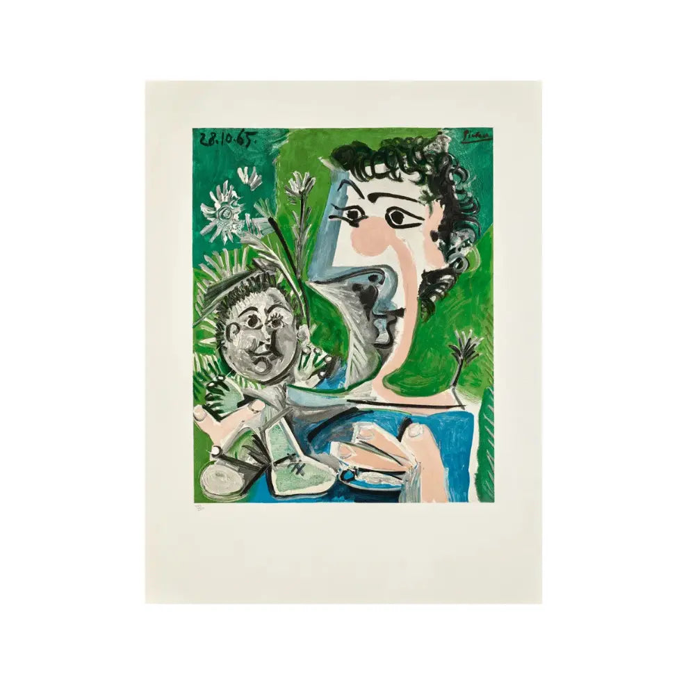 Pablo Picasso, Mère et Enfant (1966) - Lithograph in colors
