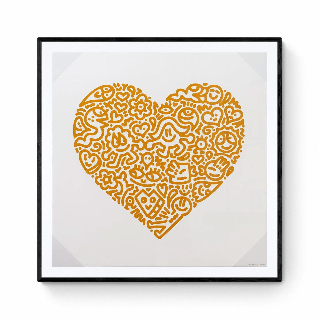 Pop Heart, Bird Joy  - Mr Doodle - Screenprint on 300 gsm fine art paper 