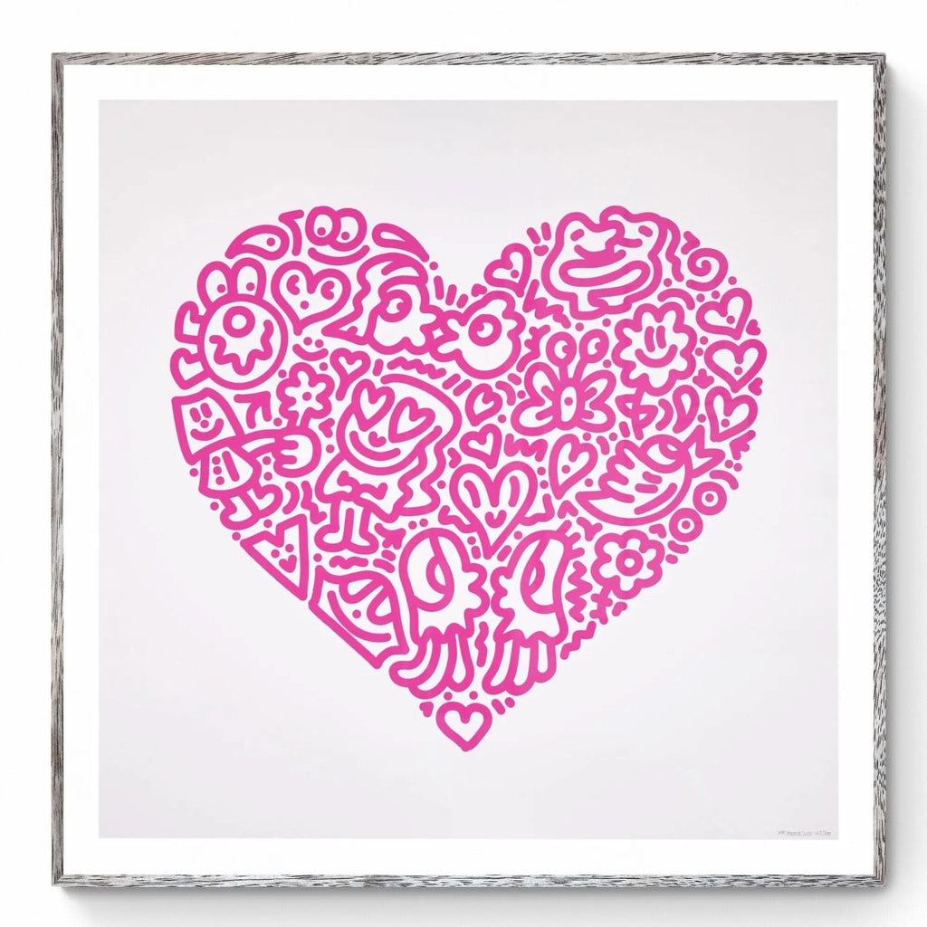 Pop Heart, Jellyfish Passion - Mr Doodle - Screenprint on 300 gsm fine art paper