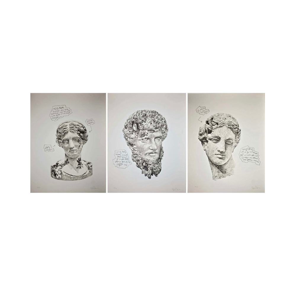 Daniel Arsham - Eroded Classical Prints (Set of 3)