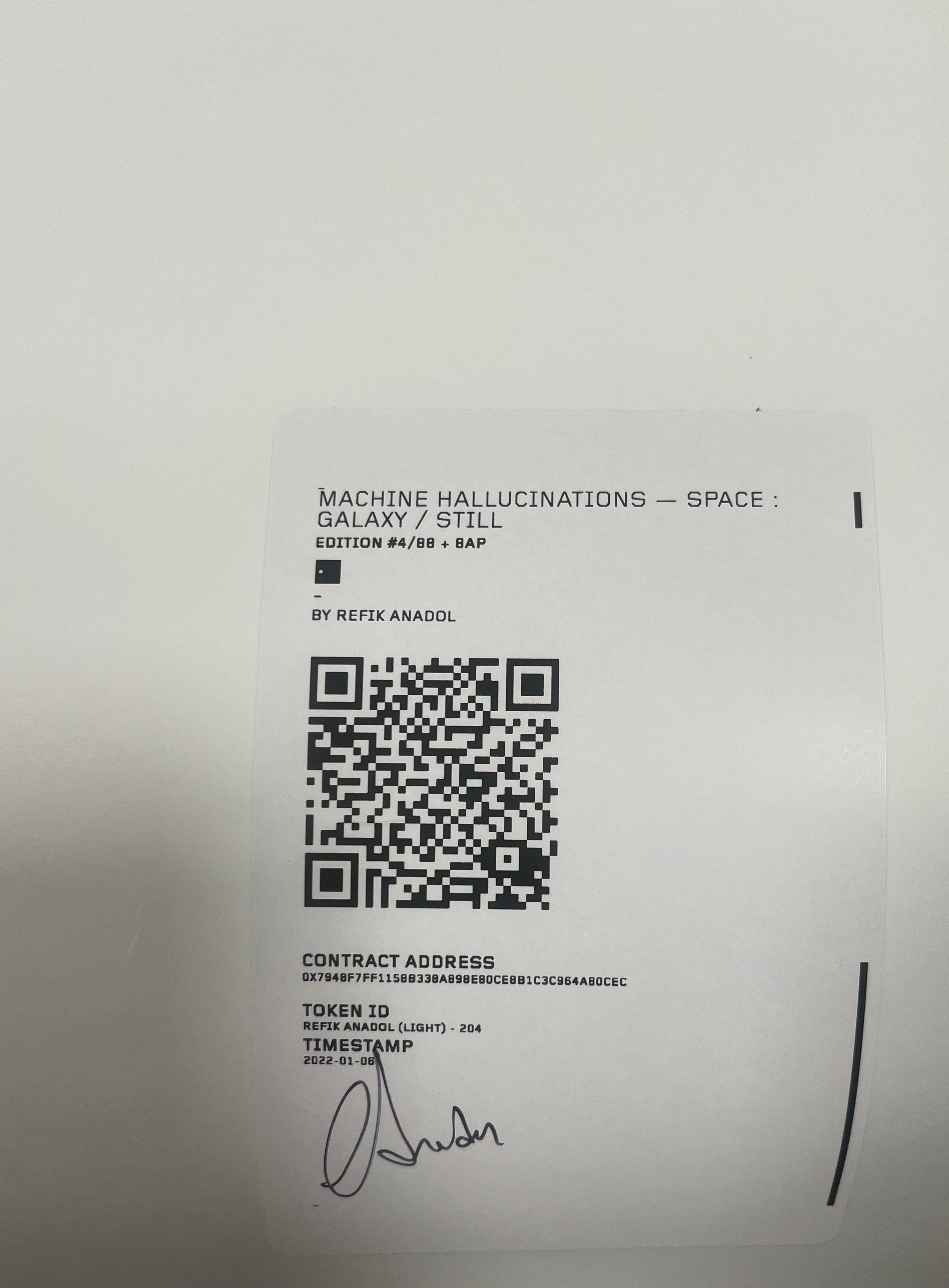 Refik Anadol, Space: Galaxy/Still, from Machine Hallucinations (2022) LYNART STORE