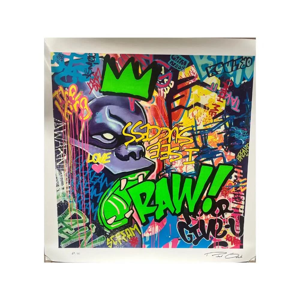 Richard Orlinski - Raw Green - Digigraphy on paper