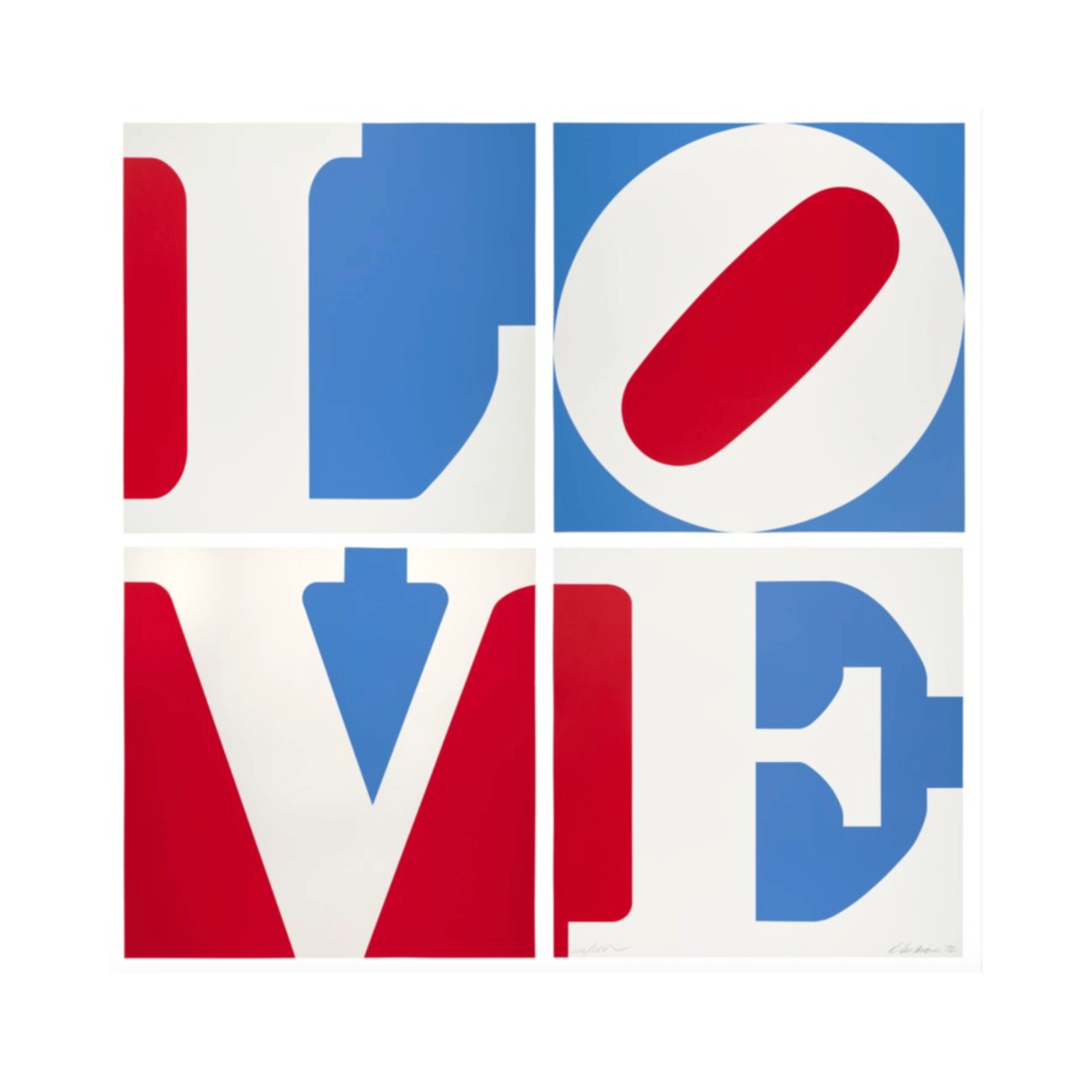 Robert Indiana, Four Panel Love, 1972 - Screenprints