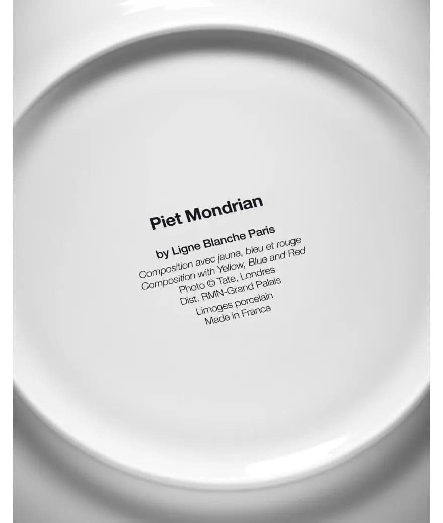 Piet Mondrian Porcelain Plate – "Composition in Yellow, Blue and Red" LYNART STORE