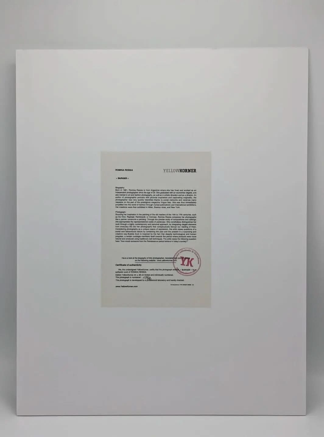 Romina Ressia - Burger - Edition épuisée LYNART STORE