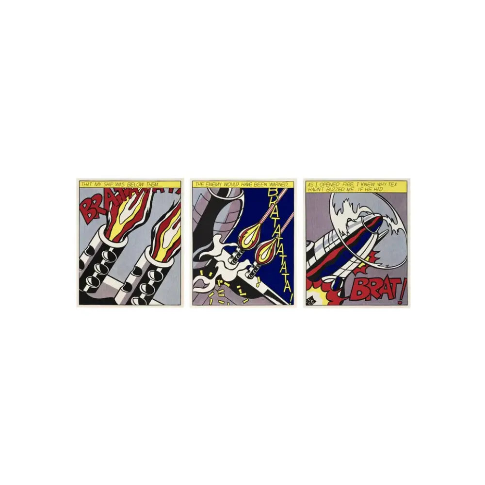 Roy Lichtenstein, As I Opened Fire (triptych) 1966 - Offset lithograph