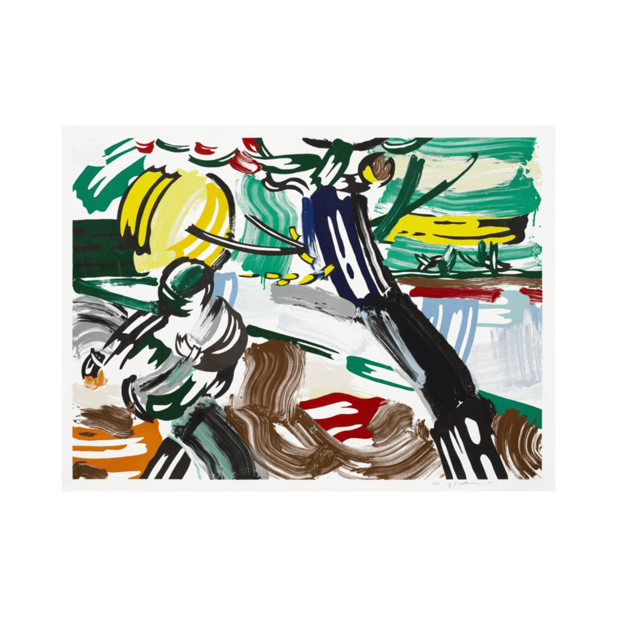 Roy Lichtenstein, The Sower, from Landscapes Series 1985 - Lithograph, woodcut, and screenprint