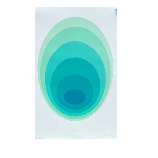 扬·卡拉布，振动蛋（绿色），2023，丝网印刷